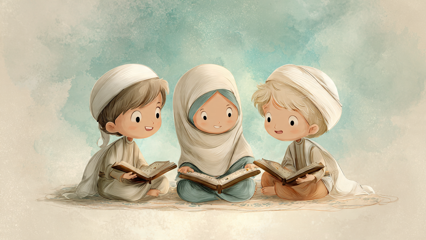 أطفال يقرأون القرآن
